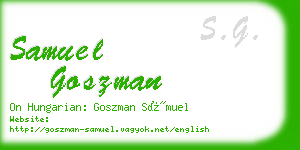 samuel goszman business card